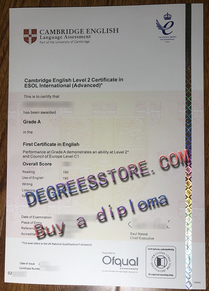 Cambridge English Level 2 Certificate, C1 Cambridge Advanced Certificate