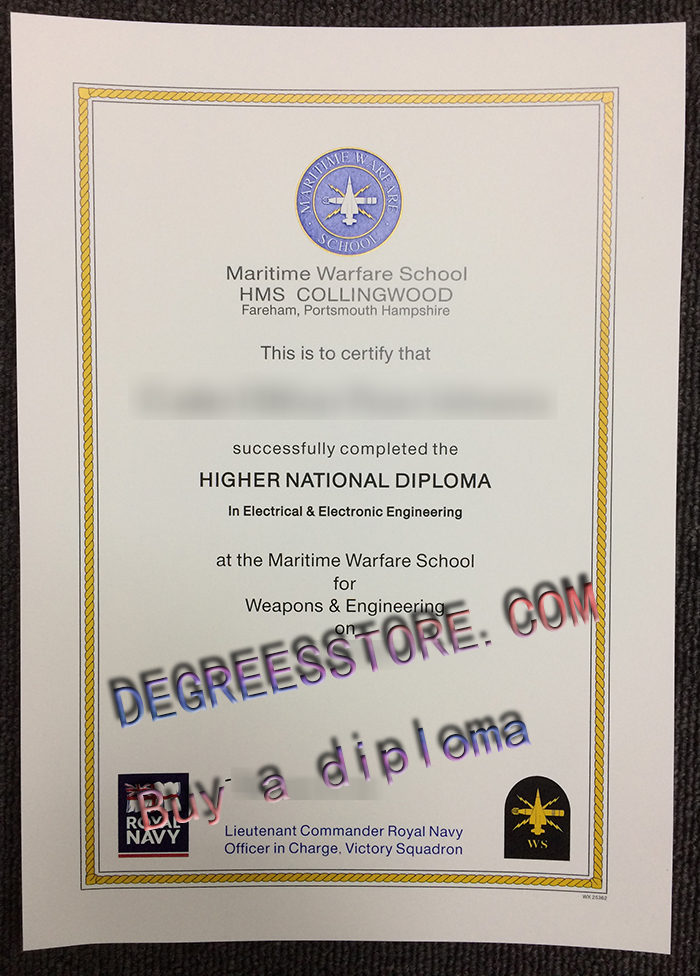 HMS Collingwood diploma HMS Collingwood diploma